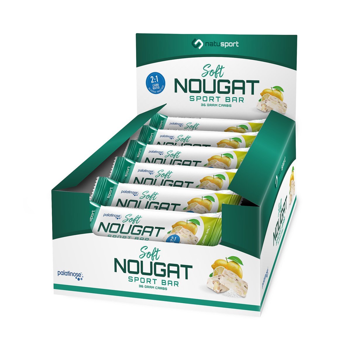 Natusport Nougat Sportrepen Citroen/Zout 12 stuks