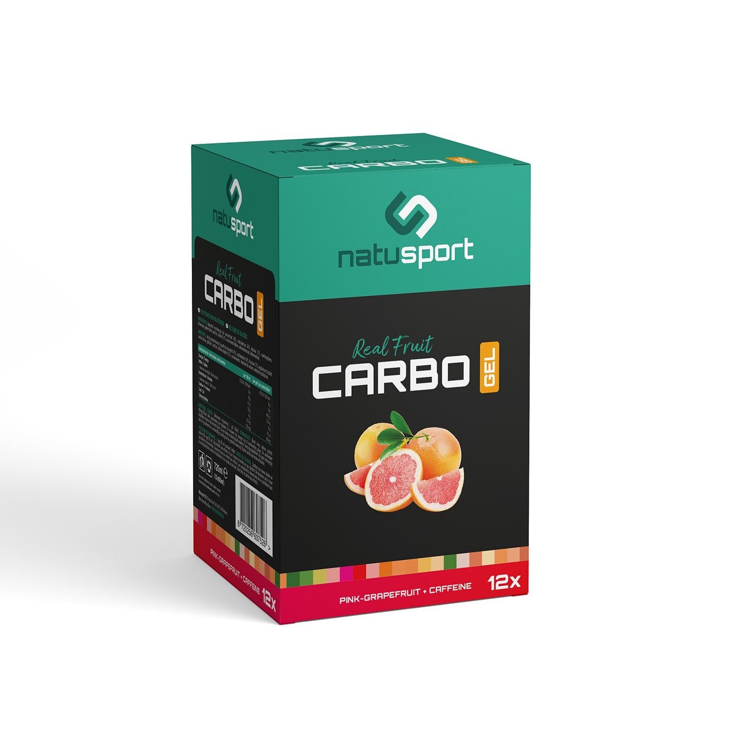 Natusport Real Fruit Carbo Gel Pink Grapefruit Caffeine 12 stuks