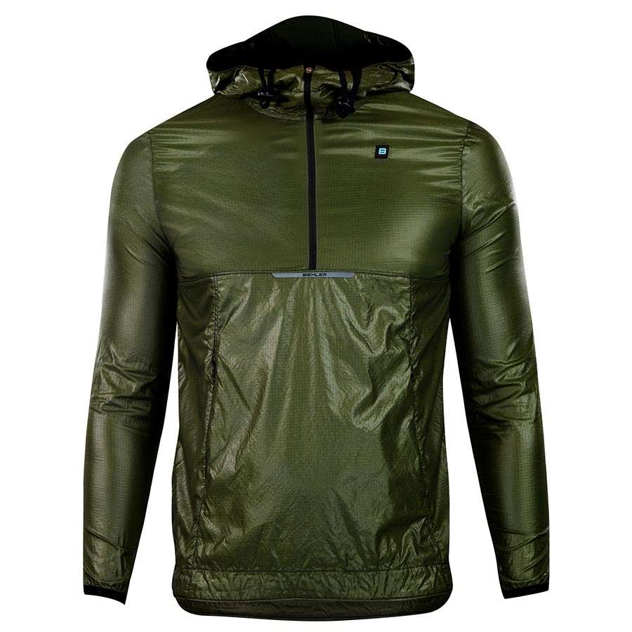 Biehler Gravel Hooded Windbreaker Windjack Groen Heren