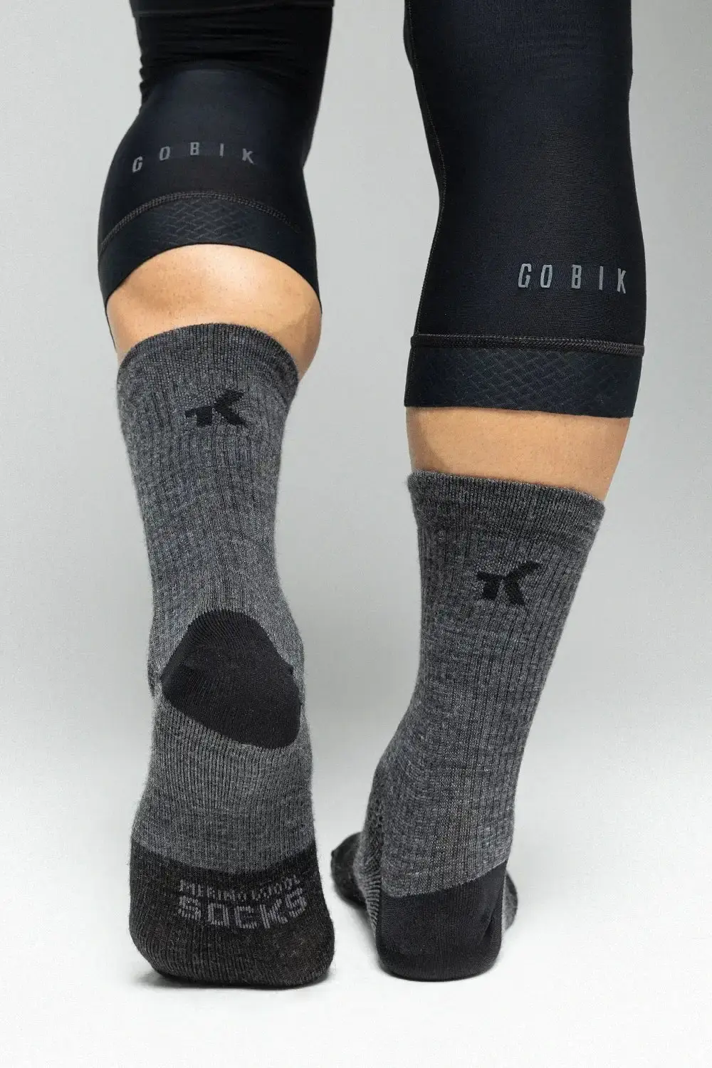 Gobik Merino Winter Fietssokken Grijs/Zwart