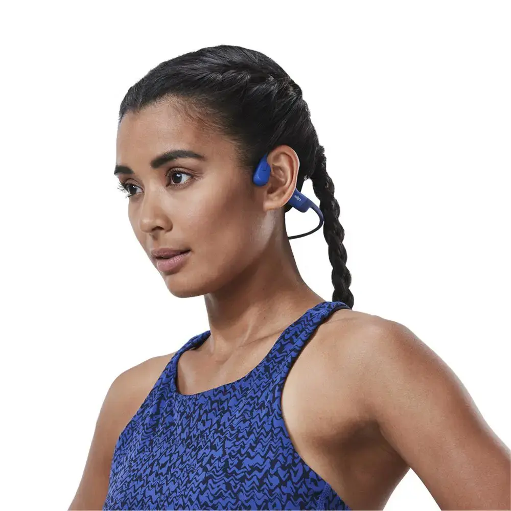 Shokz OpenRun Draadloze Open-ear Bone Conduction Koptelefoon Blauw