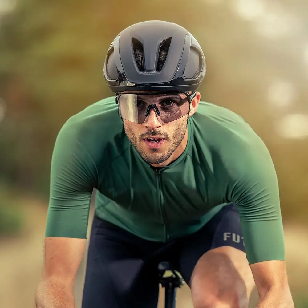 ppeeqq Model-I Photochromic Fietsbril Glanzend Zwart met Smoke Lens