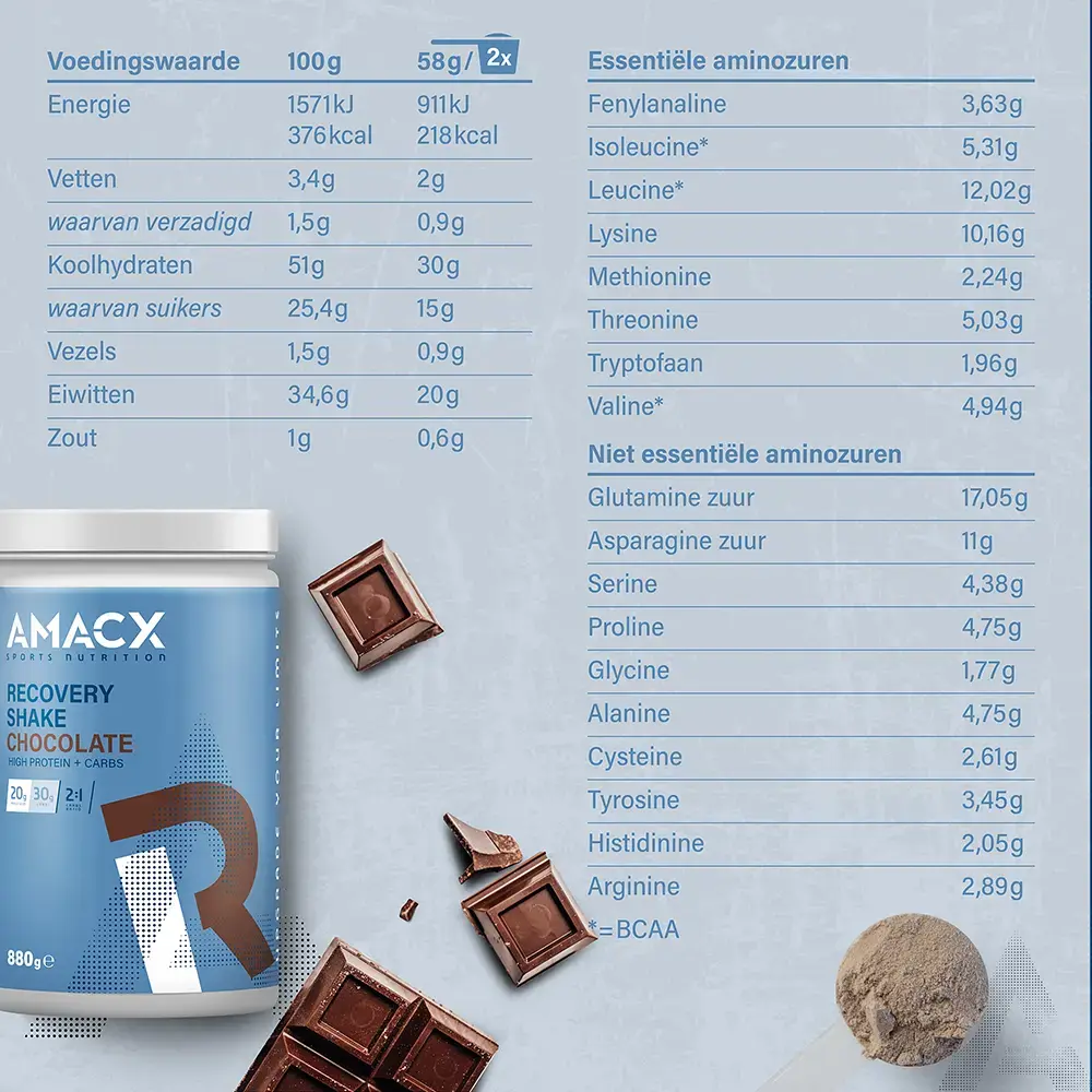 Amacx Recovery Shake Chocolade 800 gram