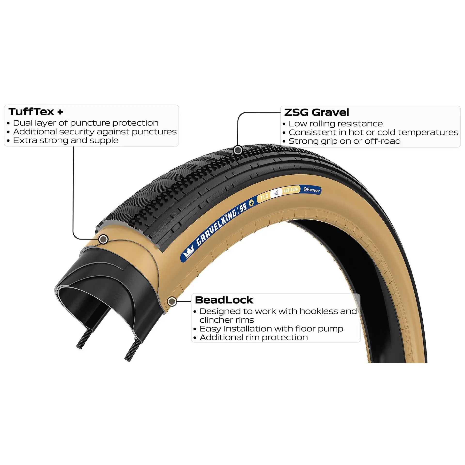 Panaracer Gravelking SS Plus+ Gravelband Zwart/Bruin