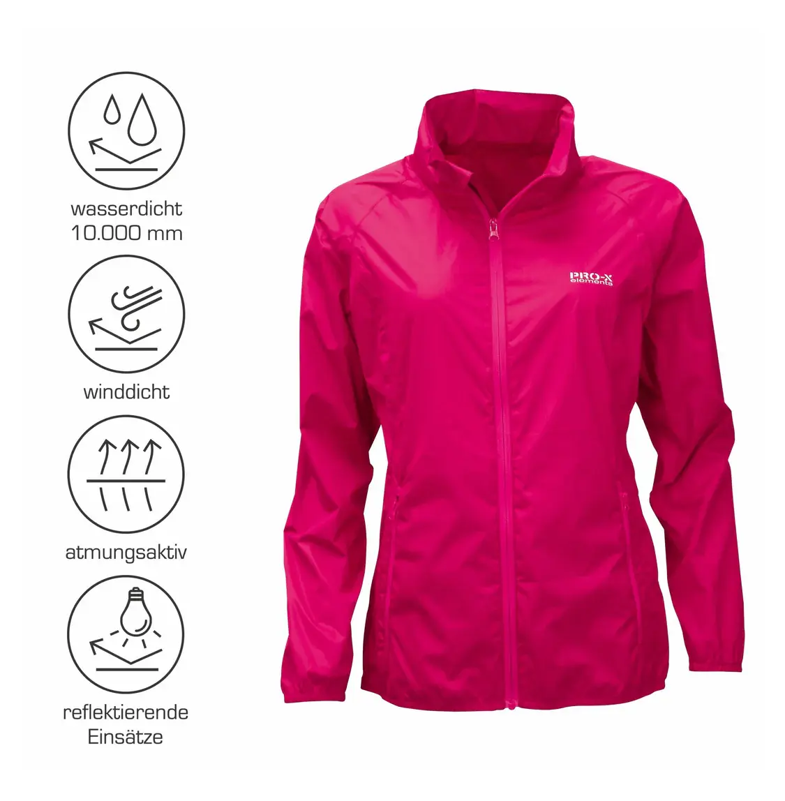 PRO-X elements PXE-Light PACKable Regenjack Roze Dames