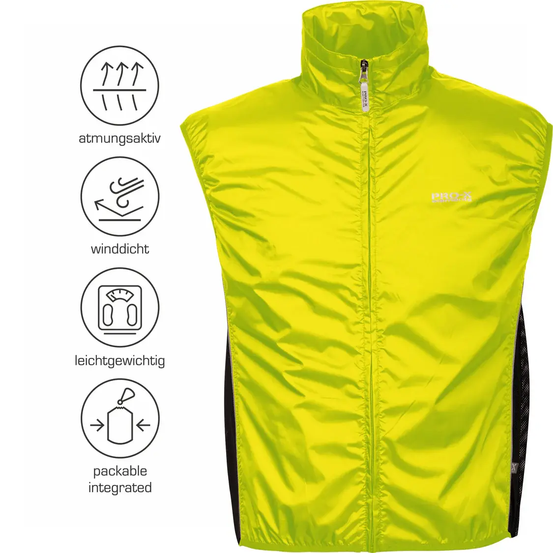 PRO-X elements Windprotector Windvest Neongeel