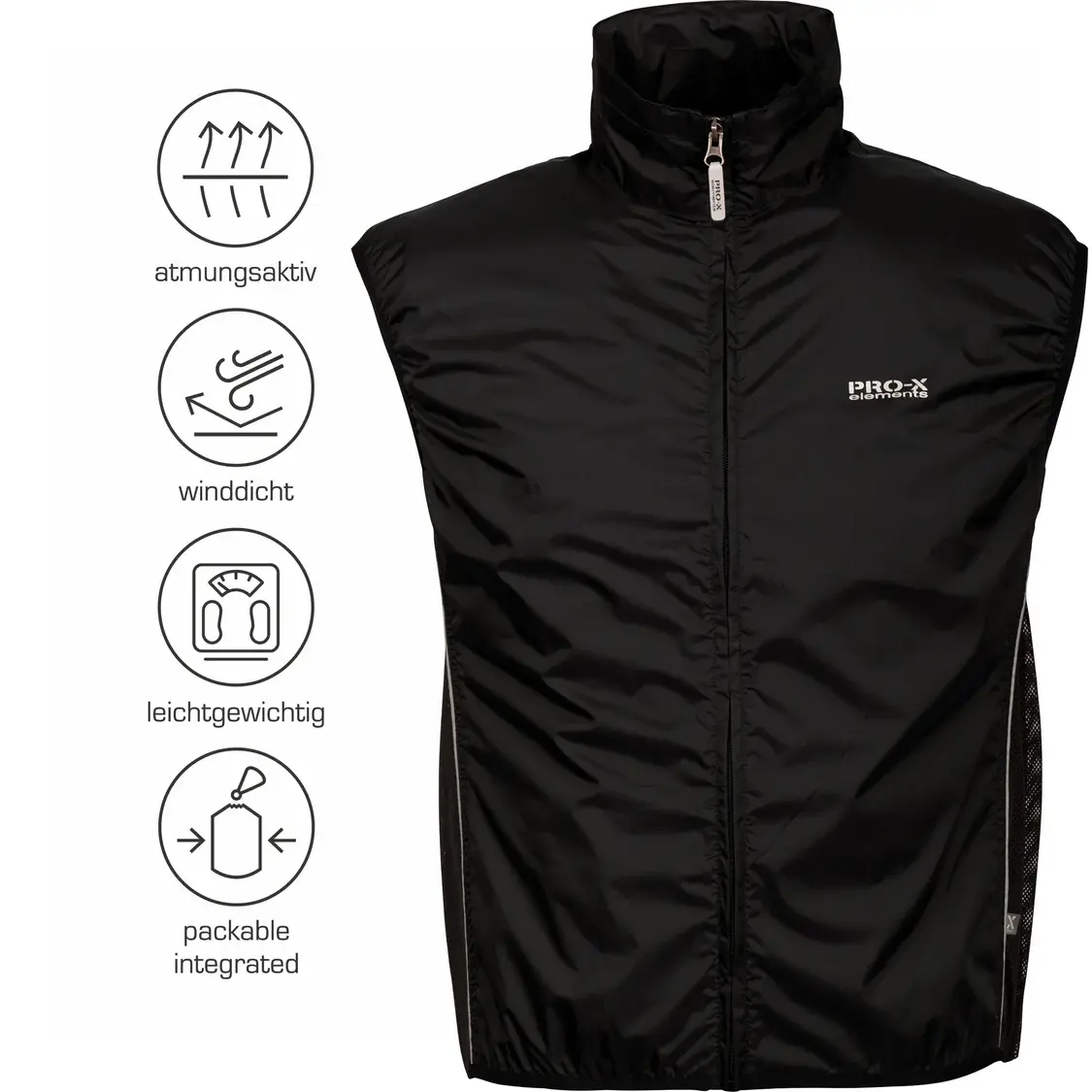 PRO-X elements Windprotector Windvest Zwart