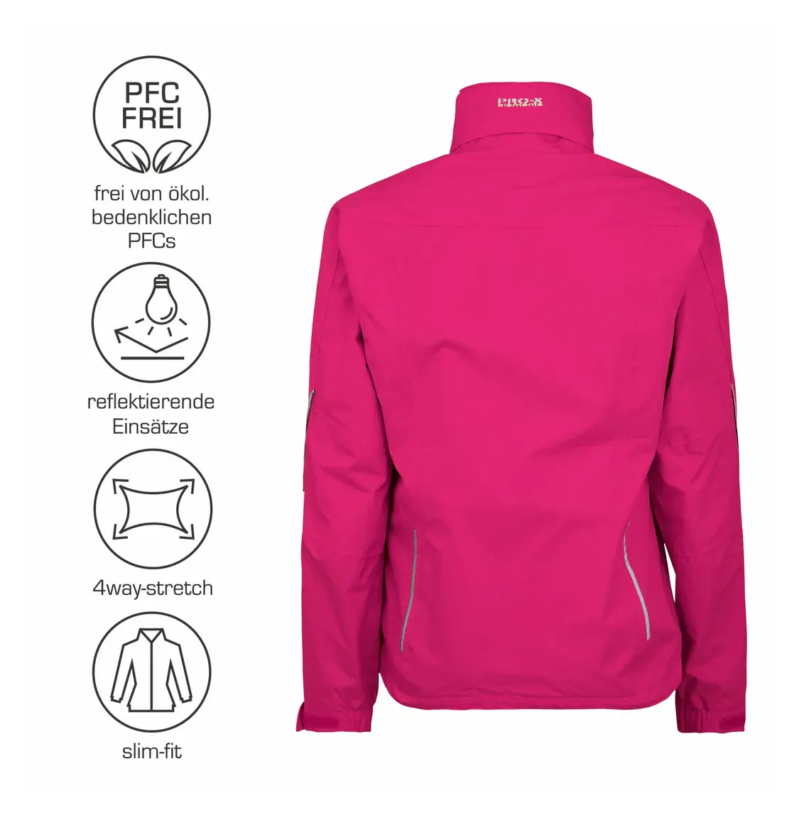 PRO-X elements Sympatex Carina Stretch Regenjack Rood Dames